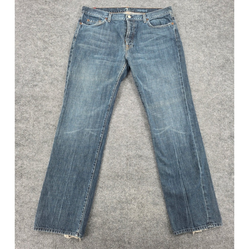 7 For All Mankind Standard Straight Leg Blue Jeans Mens 38 USA T519061U-061U